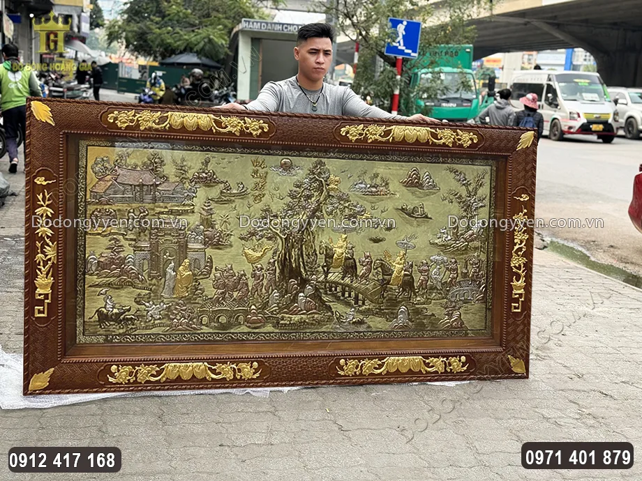 H&igrave;nh ảnh nh&igrave;n nghi&ecirc;ng của bức tranh đồng